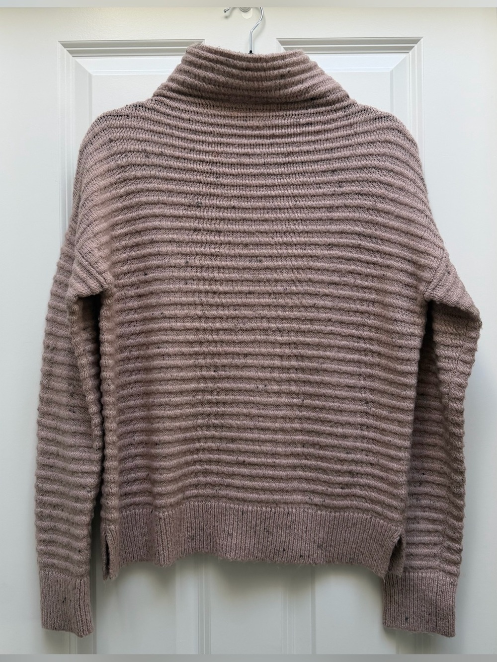 Madewell donegal Belmont mock neck sweater coziest yarn textured small